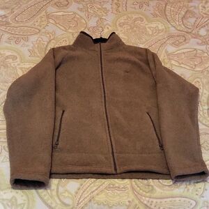 American Eagle Men's Green Fleece Zip-Up Jacket L